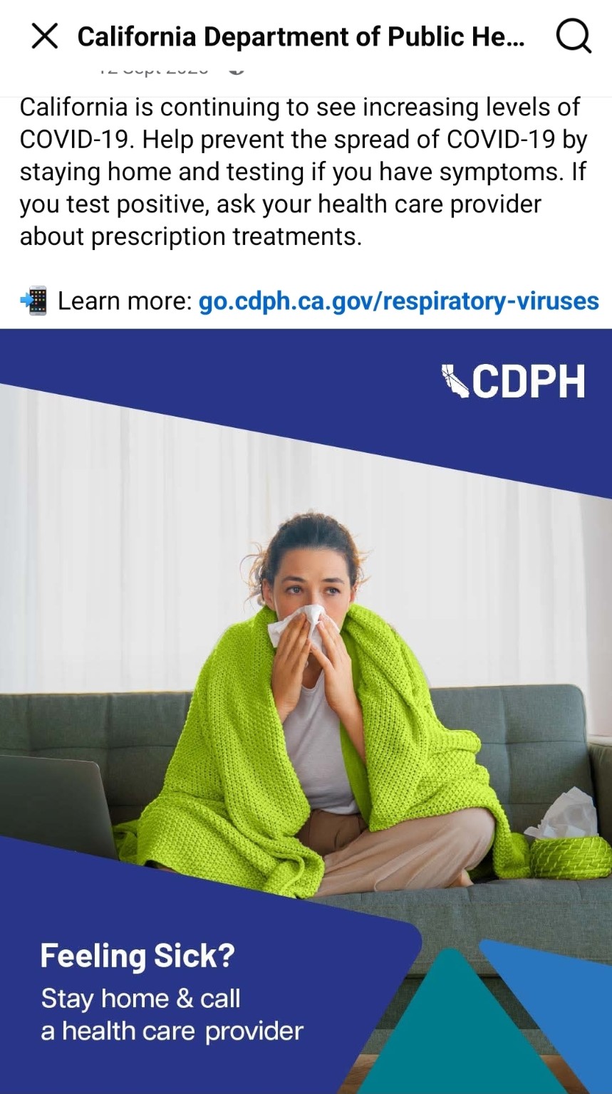 California Department of Public Health — September 2025