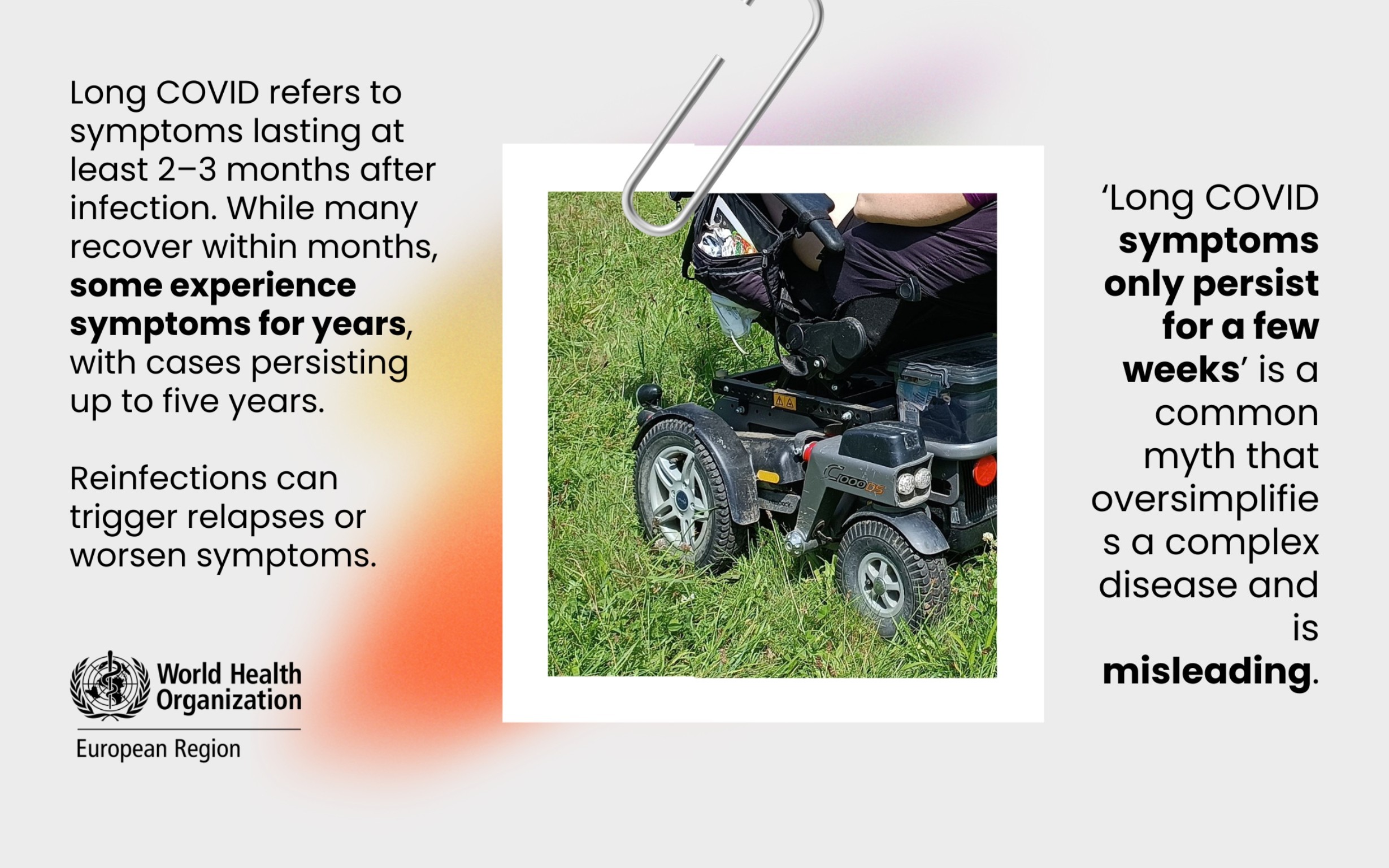 WHO Europe Long COVID myth-busting campaign graphic for point 5.