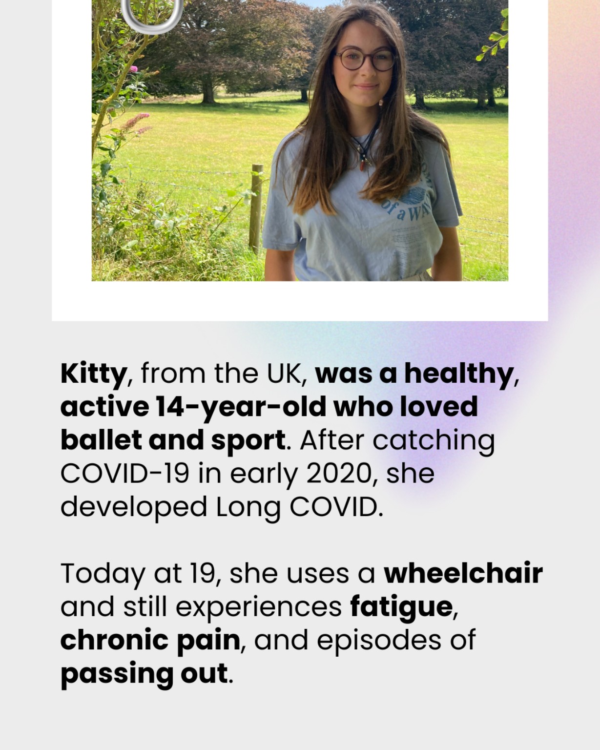 Kitty, a UK Long COVID patient, accompanying WHO Europe point 1.