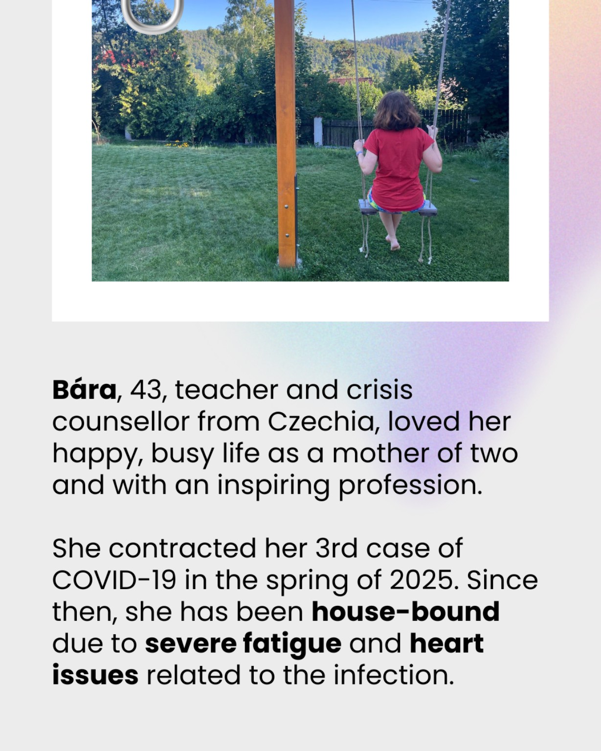 Bára, a Czech Long COVID patient, accompanying WHO Europe point 8.